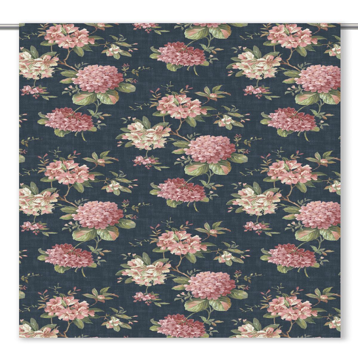 'Deepsea Mirage' Fabric by the Yard (Deep Blue/ Blush Pink/ Pale Green)