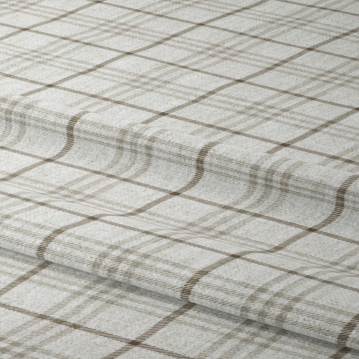 'Earth Angels' Fabric by the Metre (Linen White/ Pale Brown)