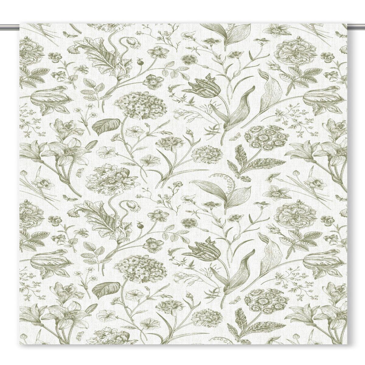 'Country Lime' Fabric by the Yard (Fern Green/ White)