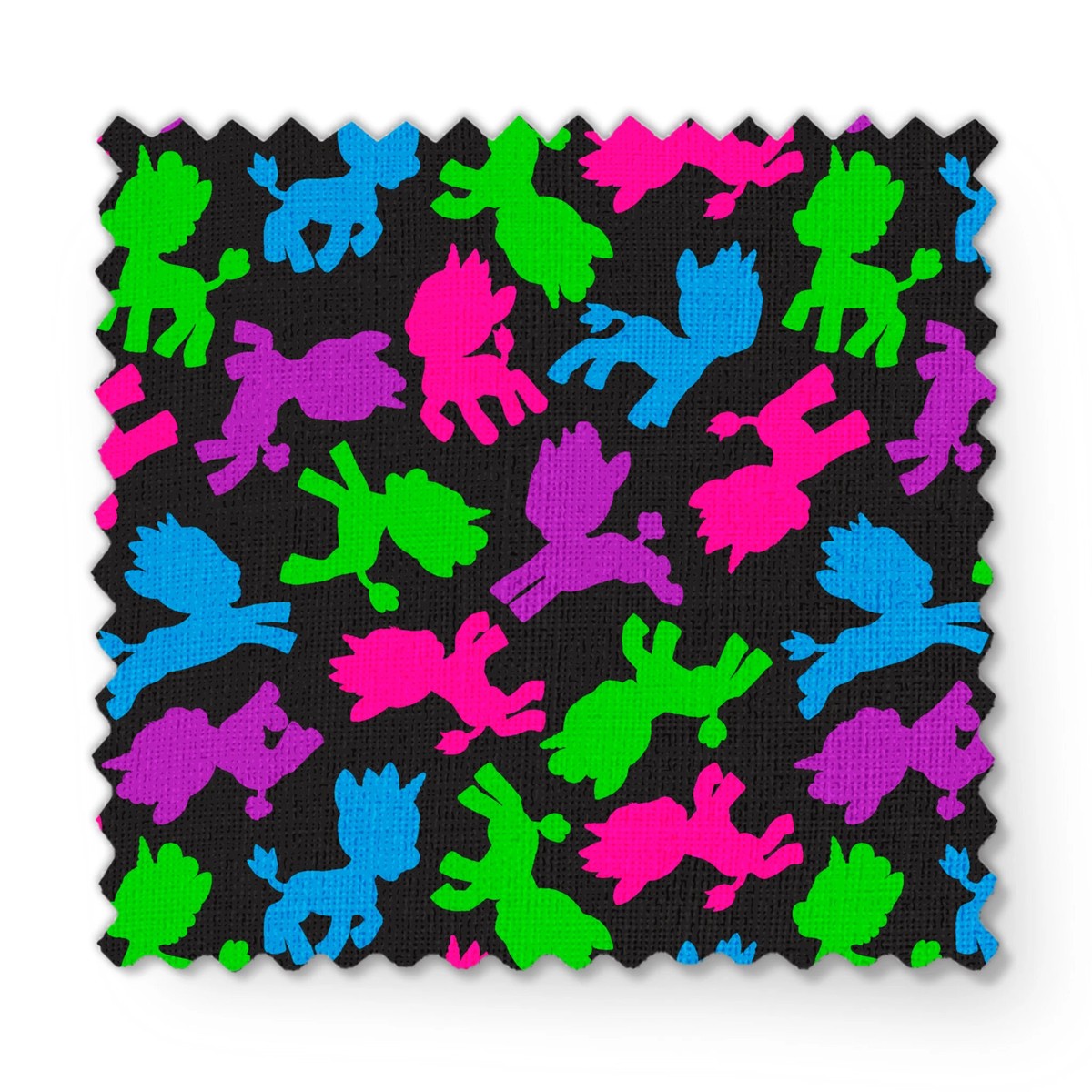 Zoonicorn Silhouette Toss on Black Fabric