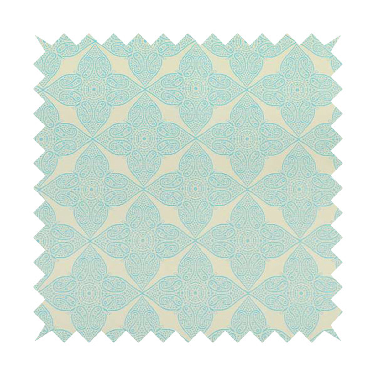 Zenith Collection In Smooth Chenille Finish Blue Colour Medallion Pattern Upholstery Fabric CTR-221