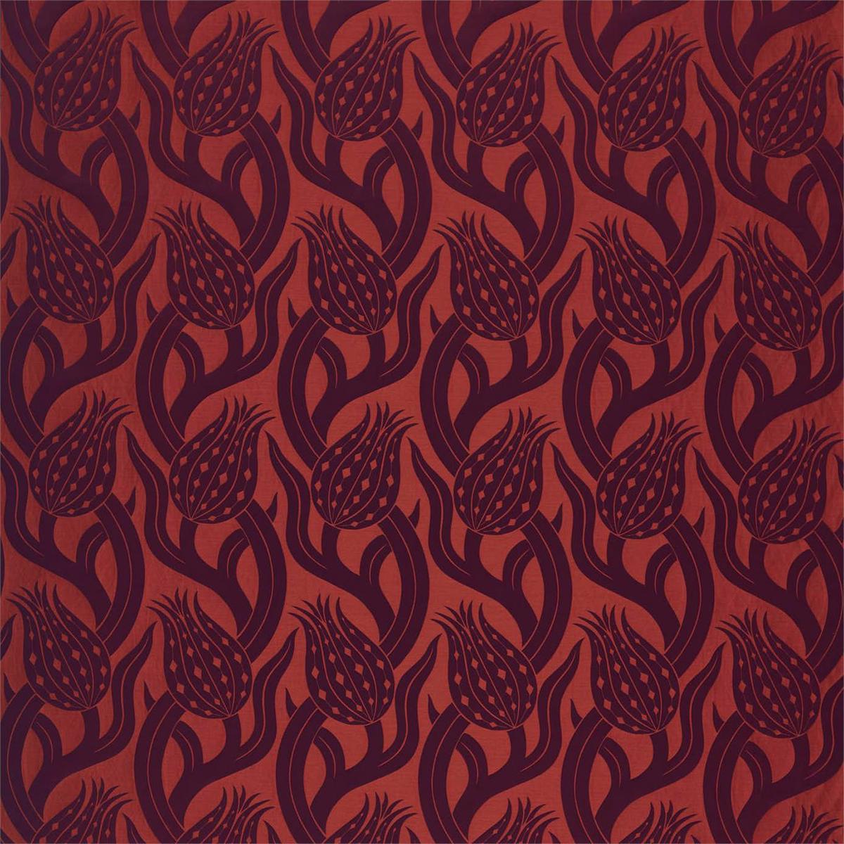 ZOFFANY OUTLET Persian Tulip Weave Fabric Stripes Crimson - ZDAF333122