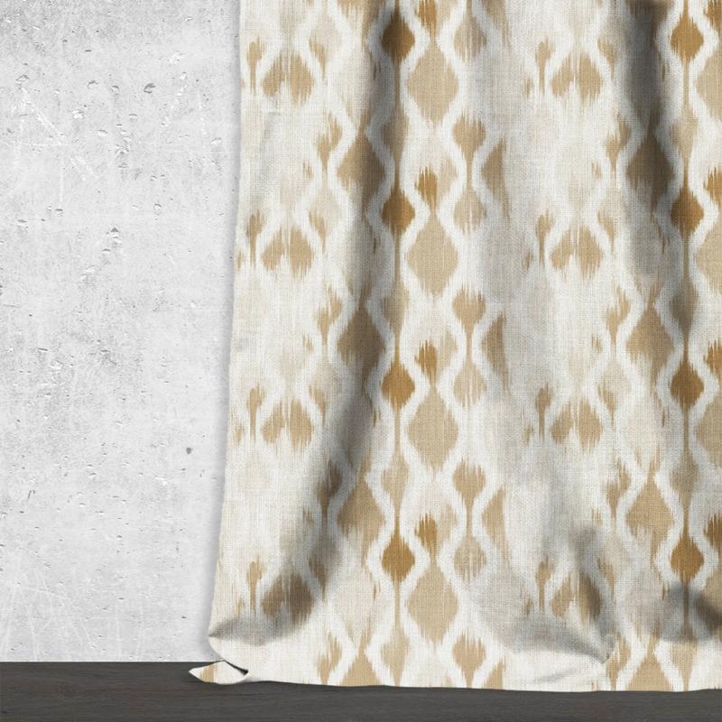'Pale Rust' Fabric by the Metre (Eggshell White/ Pale Brown)
