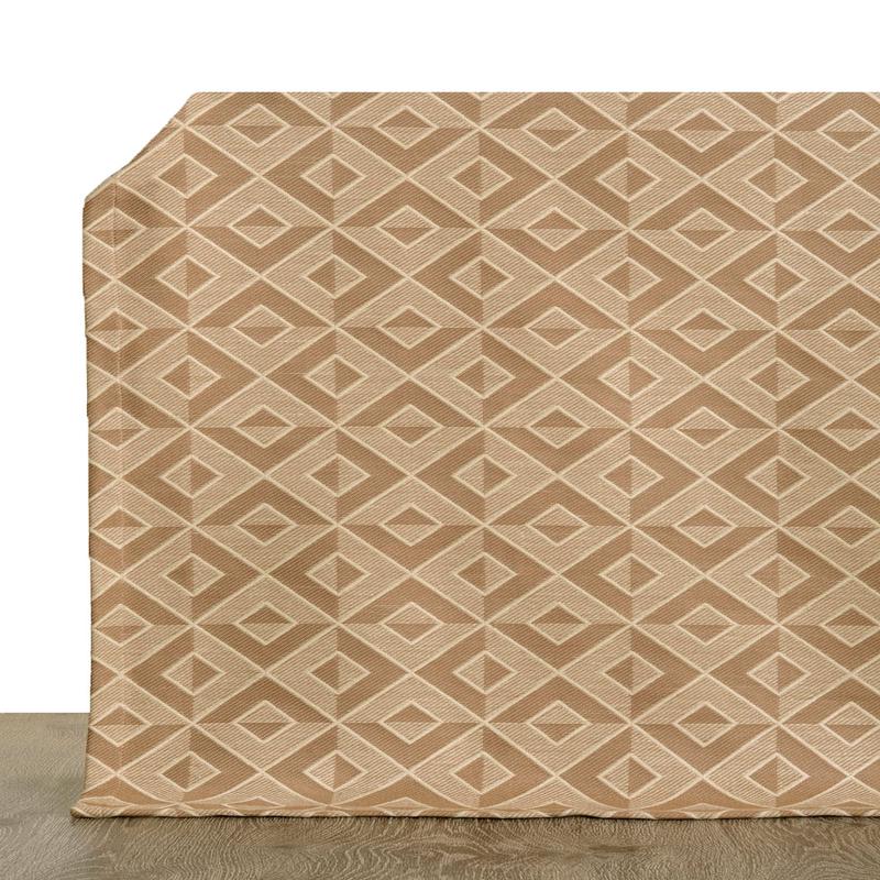 'Argyle Tiles' Fabric by the Metre (Pale Tan/ Brown)