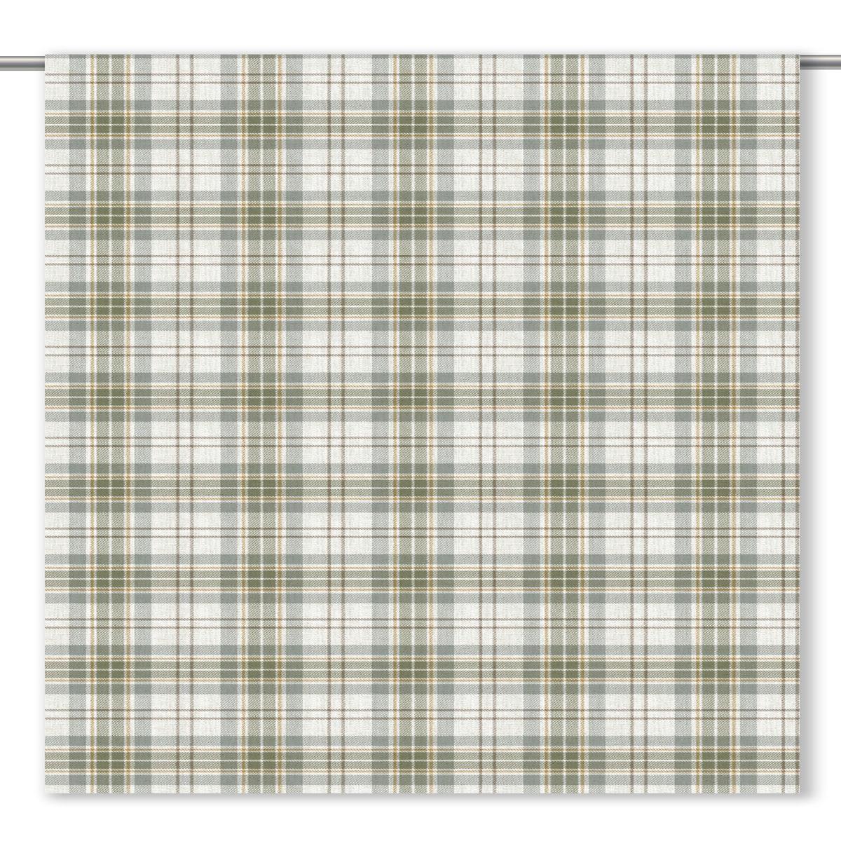 'Mascarpone' Fabric by the Yard (Cream/ Fern Green/ Gray)