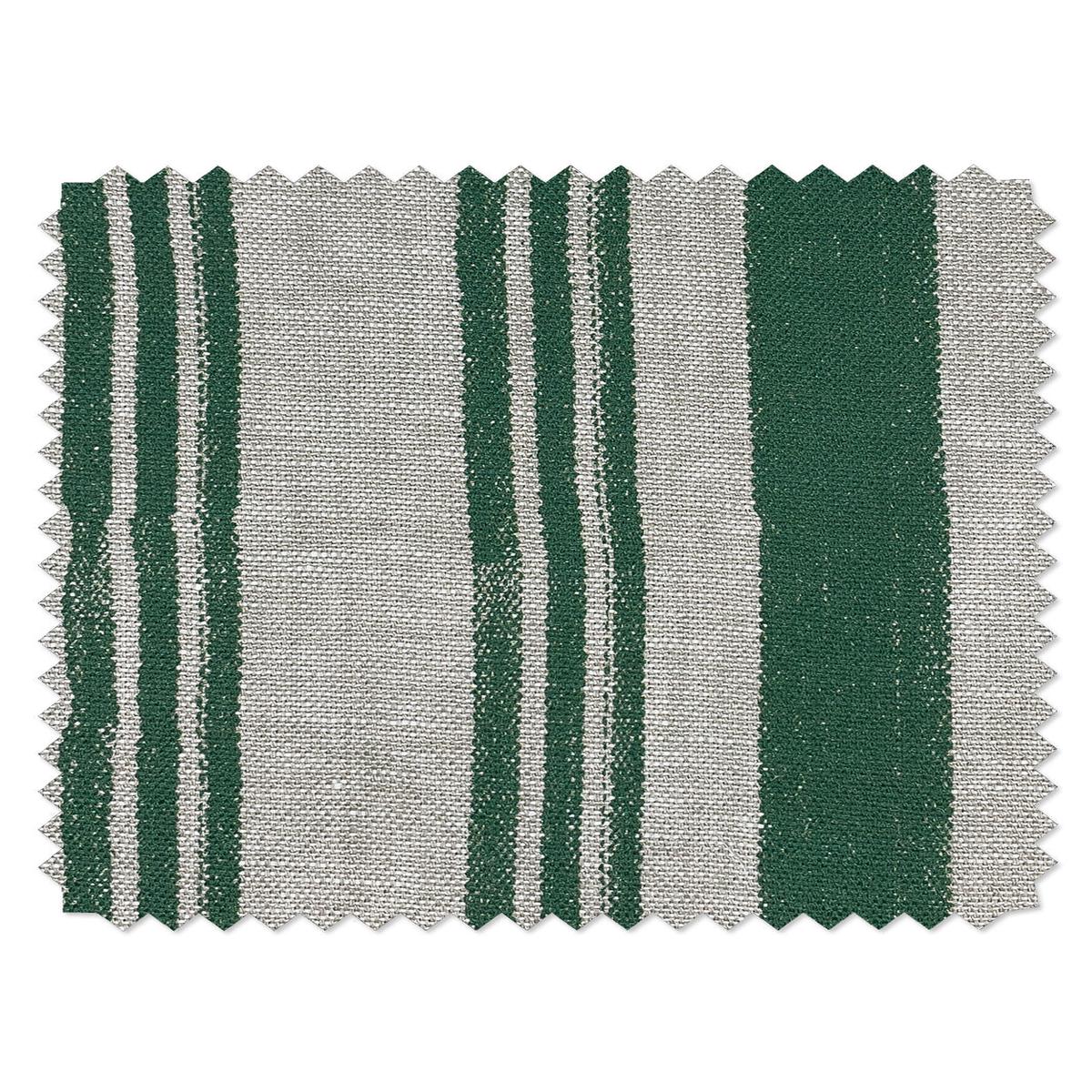 'Painted Stripes' Flax Linen Fabric by Nathan Turner - Green