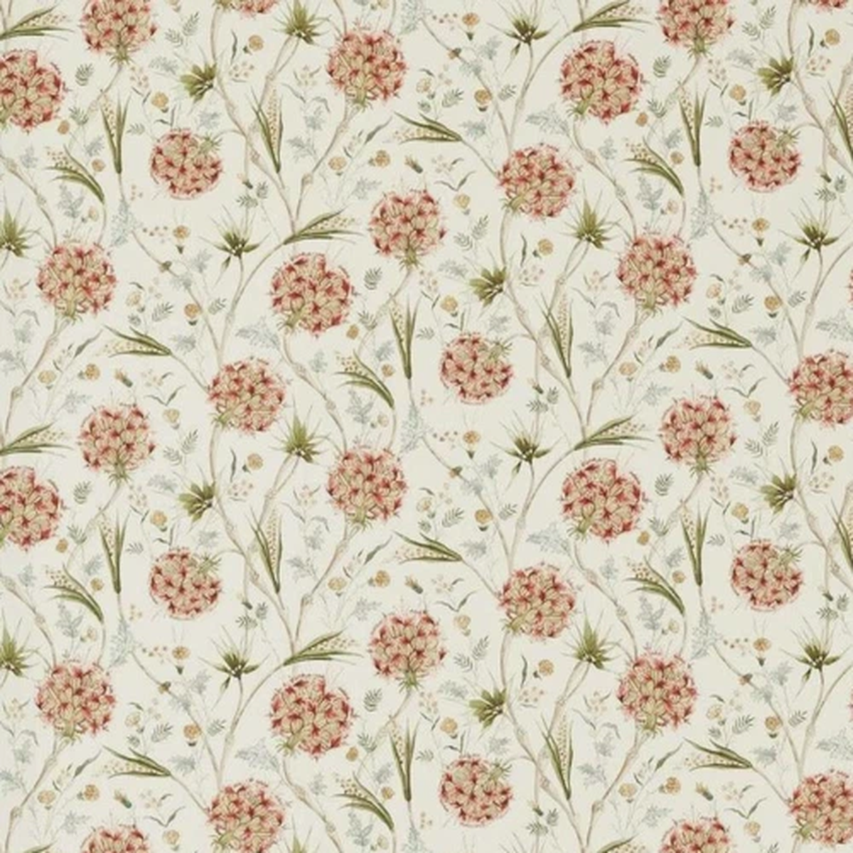 ZOFFANY CURTAIN FABRIC DESIGN Wallichi 4.7 METRES RUSSET/OLIVE LINEN BLEND