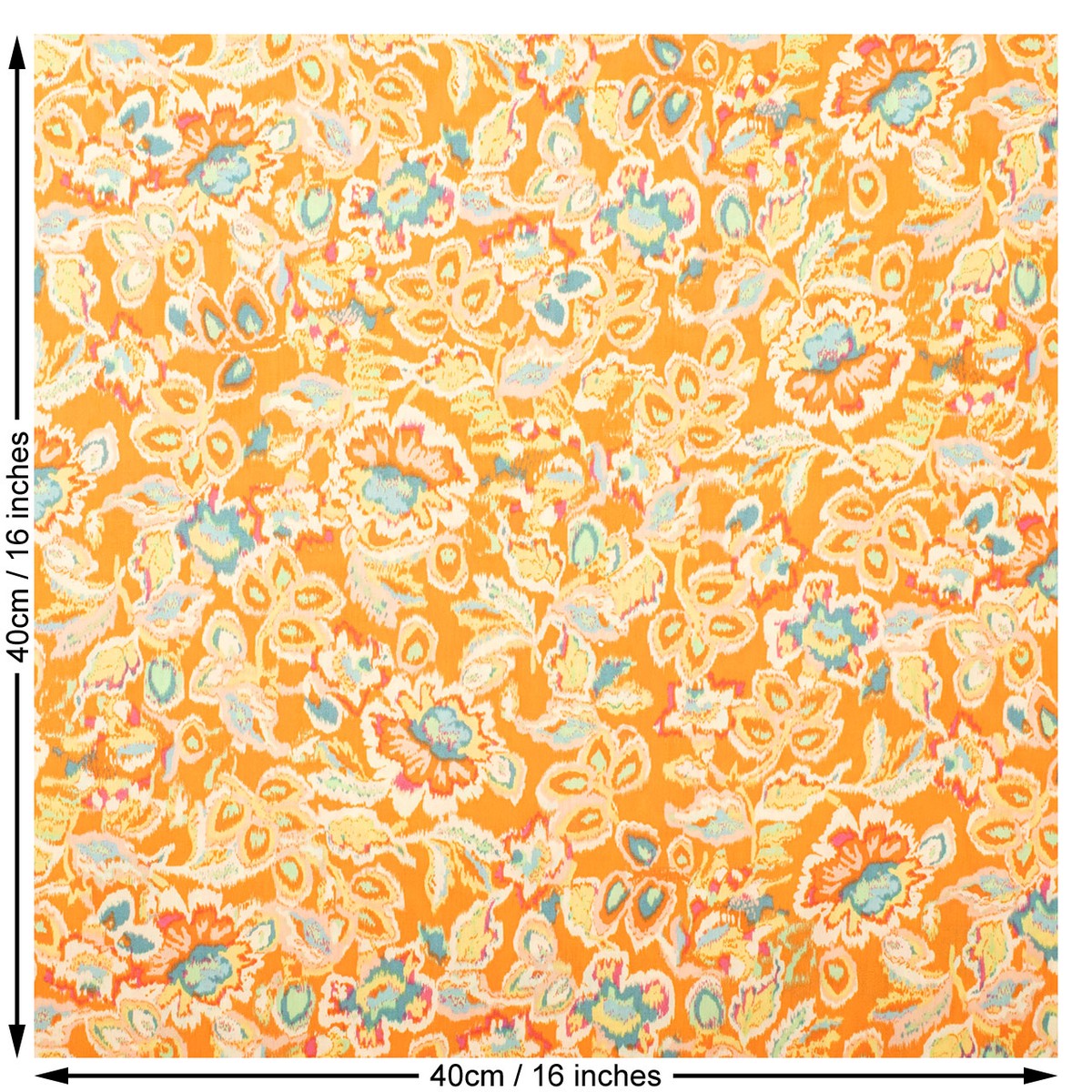 Abstract Print Pima Cotton Lawn Woven Fabric. Orange.