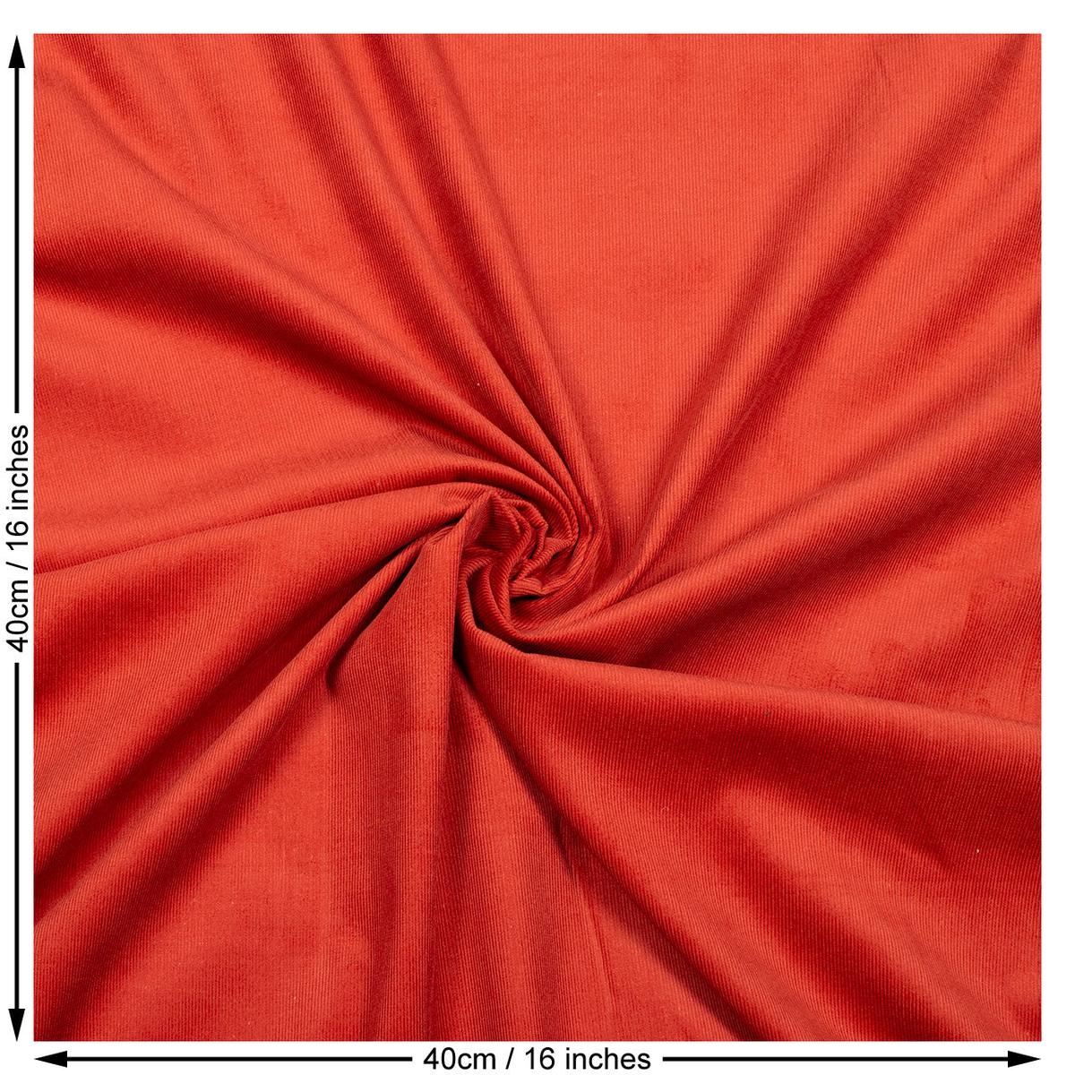 Baby Corduroy Plain Cotton Woven Fabric. Brique.