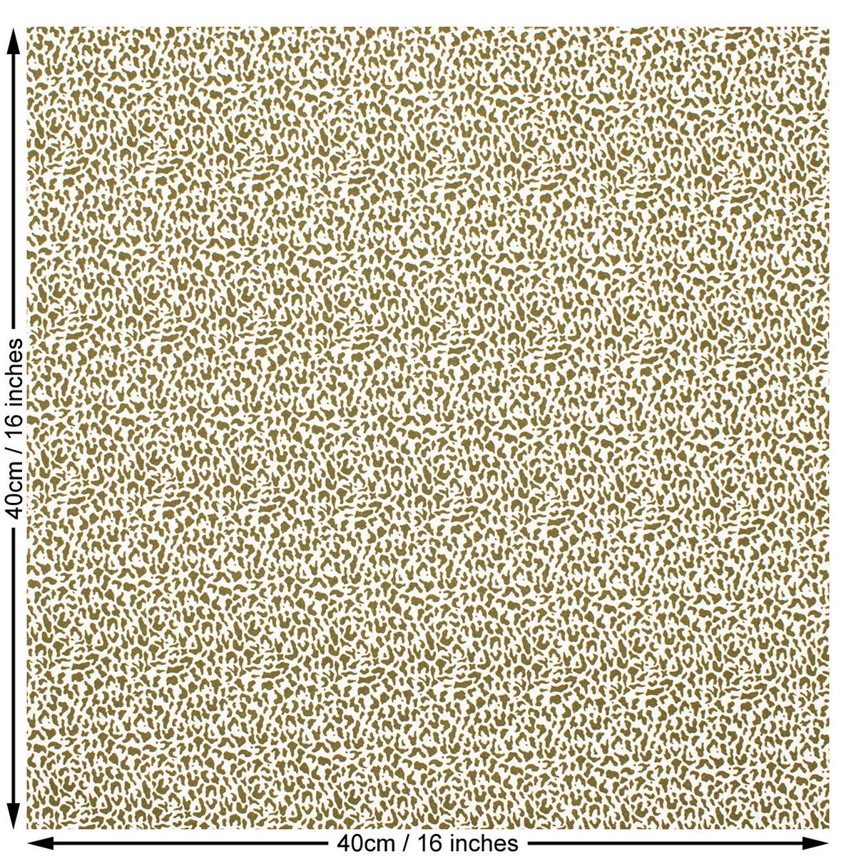 Animal Print Polyester Cotton Mix Woven Fabric. Olive and White.