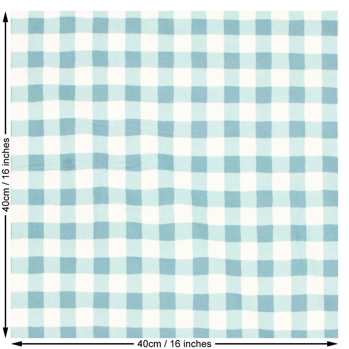 Art Gallery Check Flannel Woven Fabric. Sky Blue.