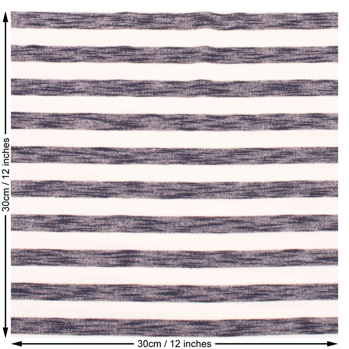 Stripe Ponte Roma Style Jersey Fabric. Blue and White.