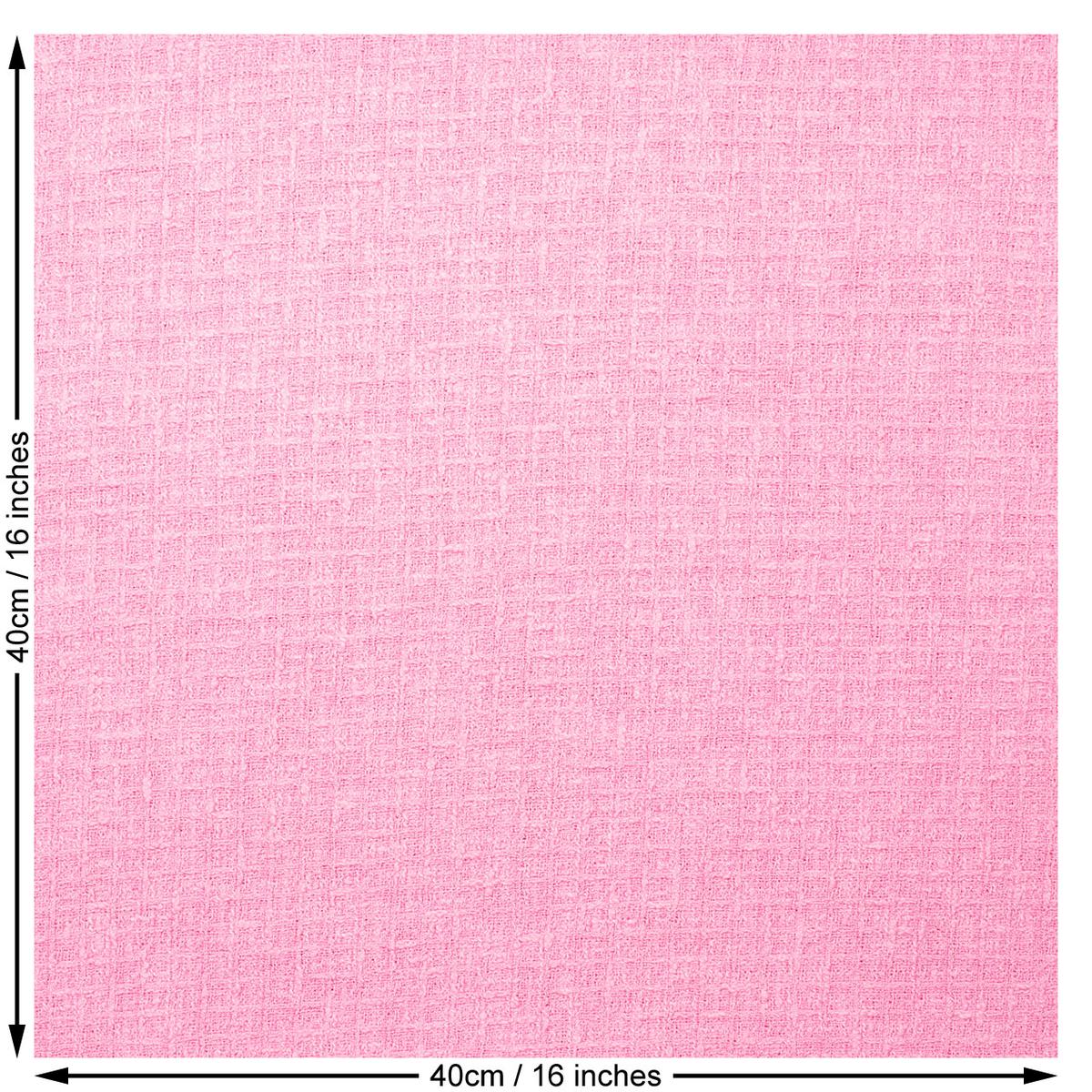Boucle Polyester Cotton Mix Woven Fabric. Pink.