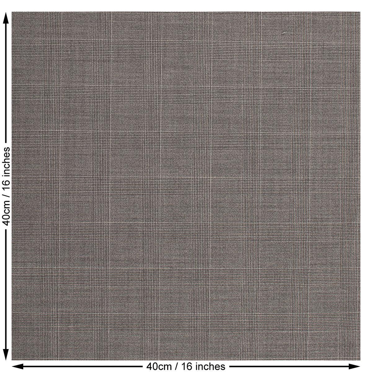 Check Wool Woven Ex-Designer Deadstock Fabric. Grey.