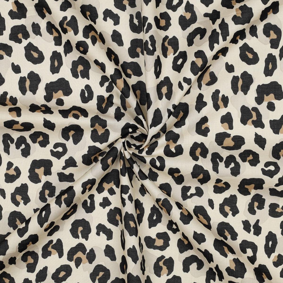 Animal Print Cotton Voile Woven Fabric. Sand.