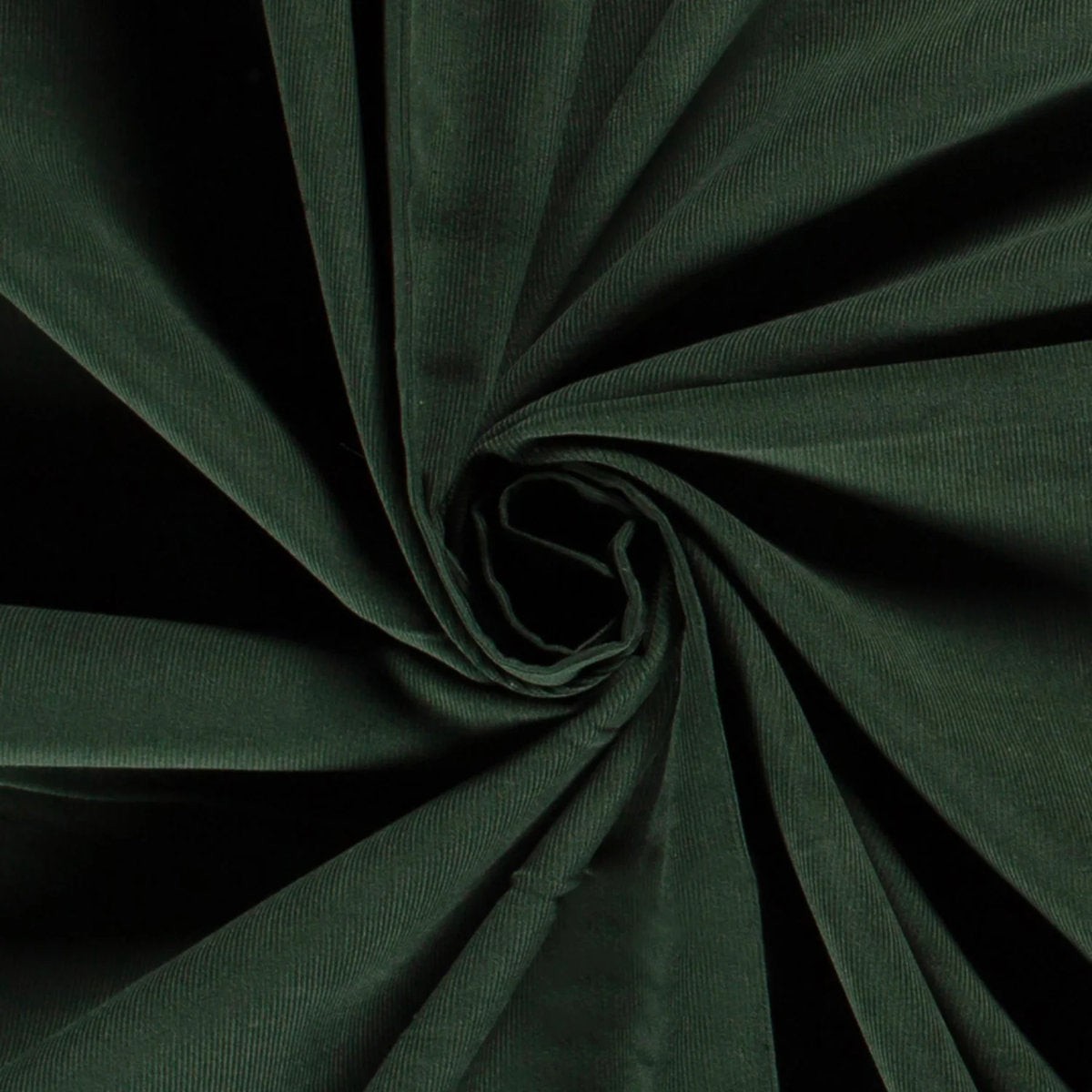 Baby Corduroy Plain Cotton Woven Fabric. Dark Green.