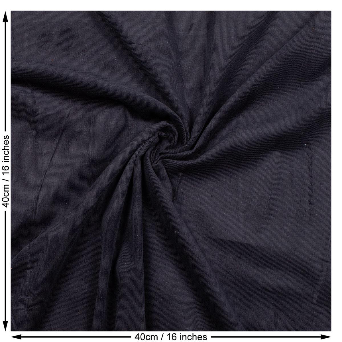 Baby Corduroy Plain Cotton Woven Fabric. Navy.