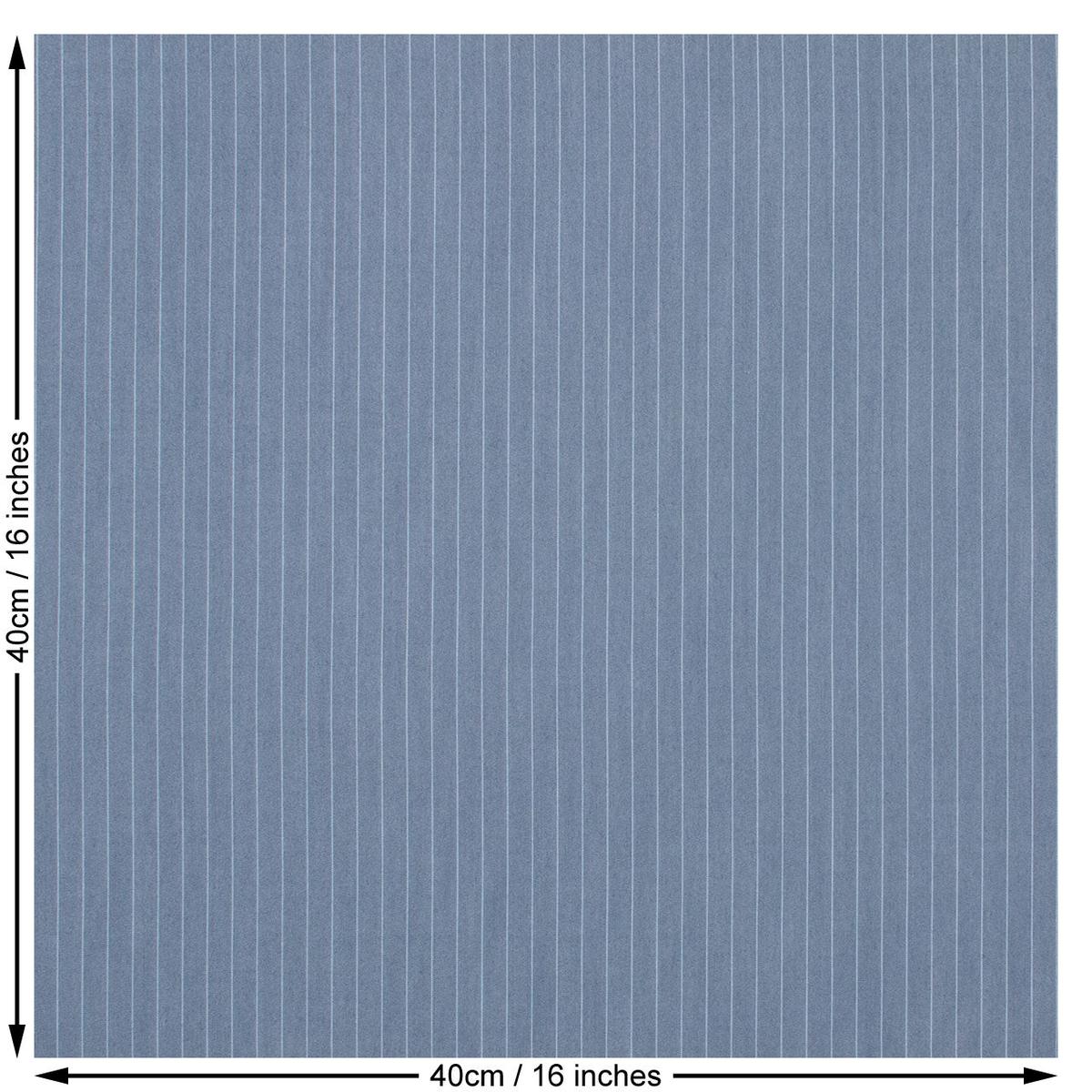 Stripe Print Polyester Viscose Woven Fabric. Blue.