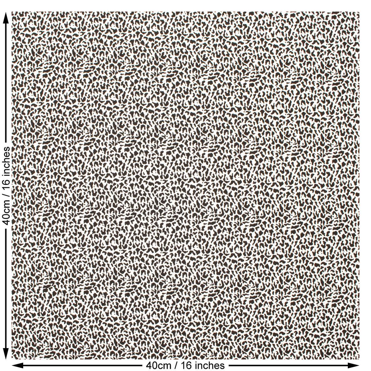 Animal Print Polyester Cotton Mix Woven Fabric. Black and White.