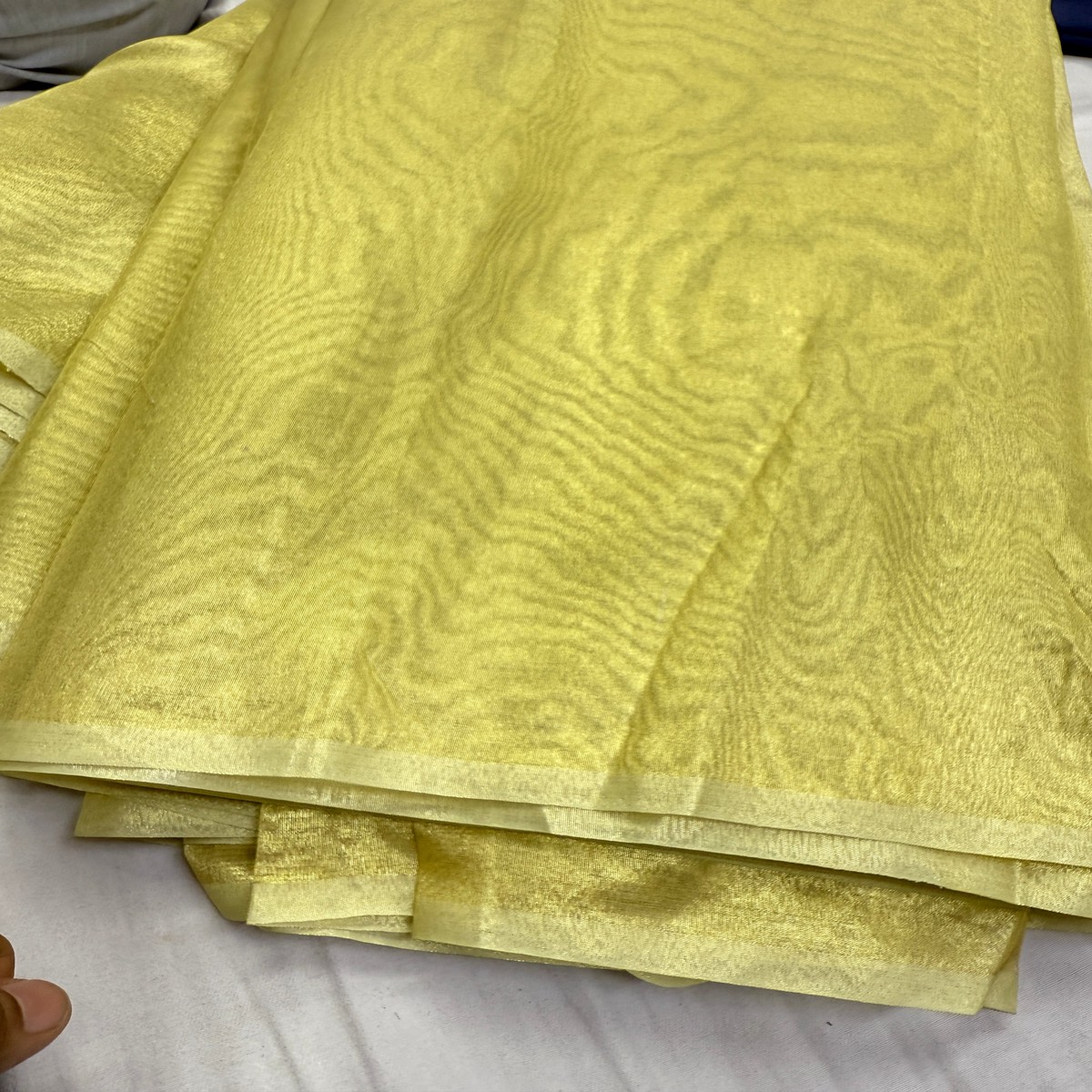Yellow Gold Pure Viscose Silk Tissue 42 Inch Width