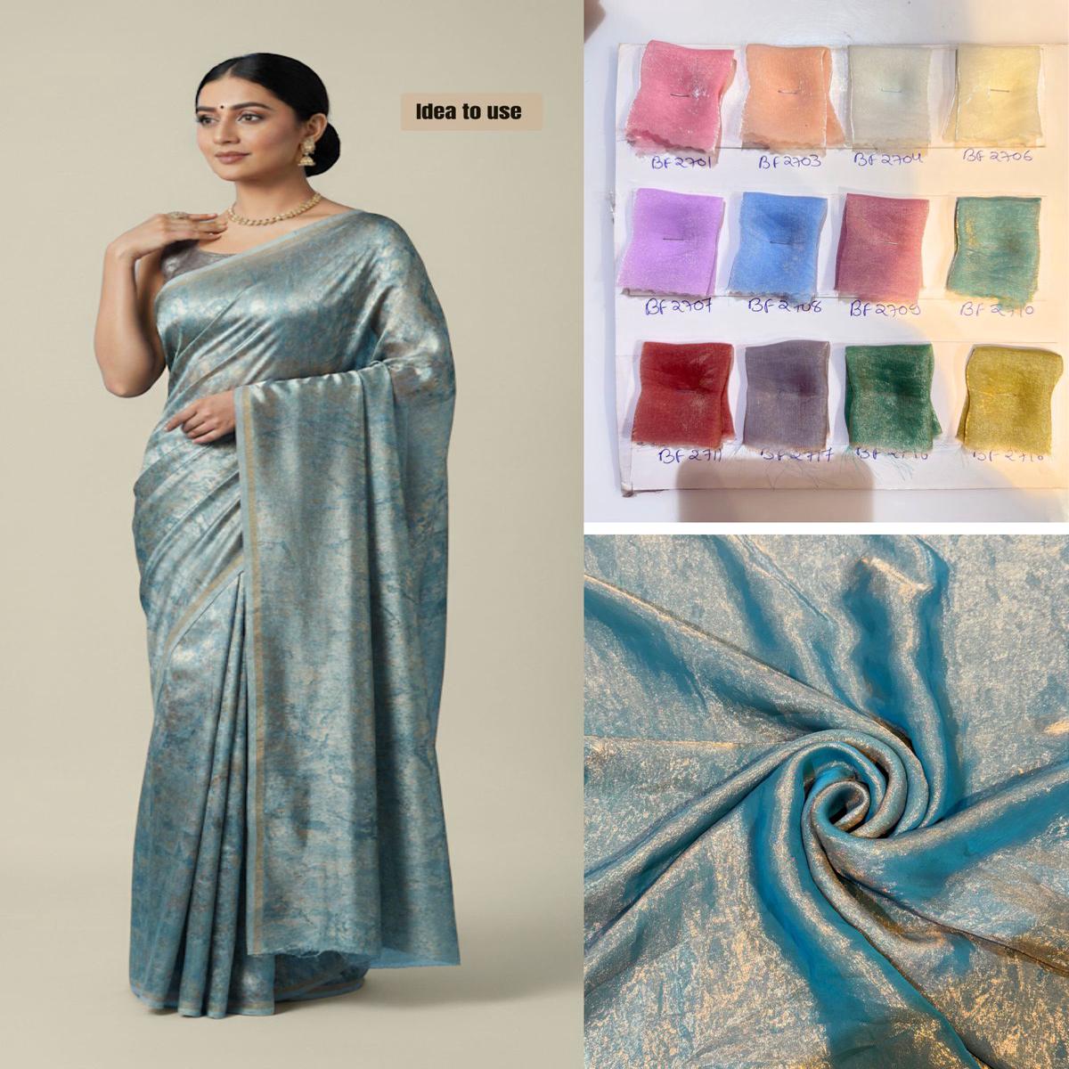 (Wholesale Pack Of 20 meter -Dispatch Time 4-5 days )Supersoft Two Tone Satin Organza Fabric 44 inch width
