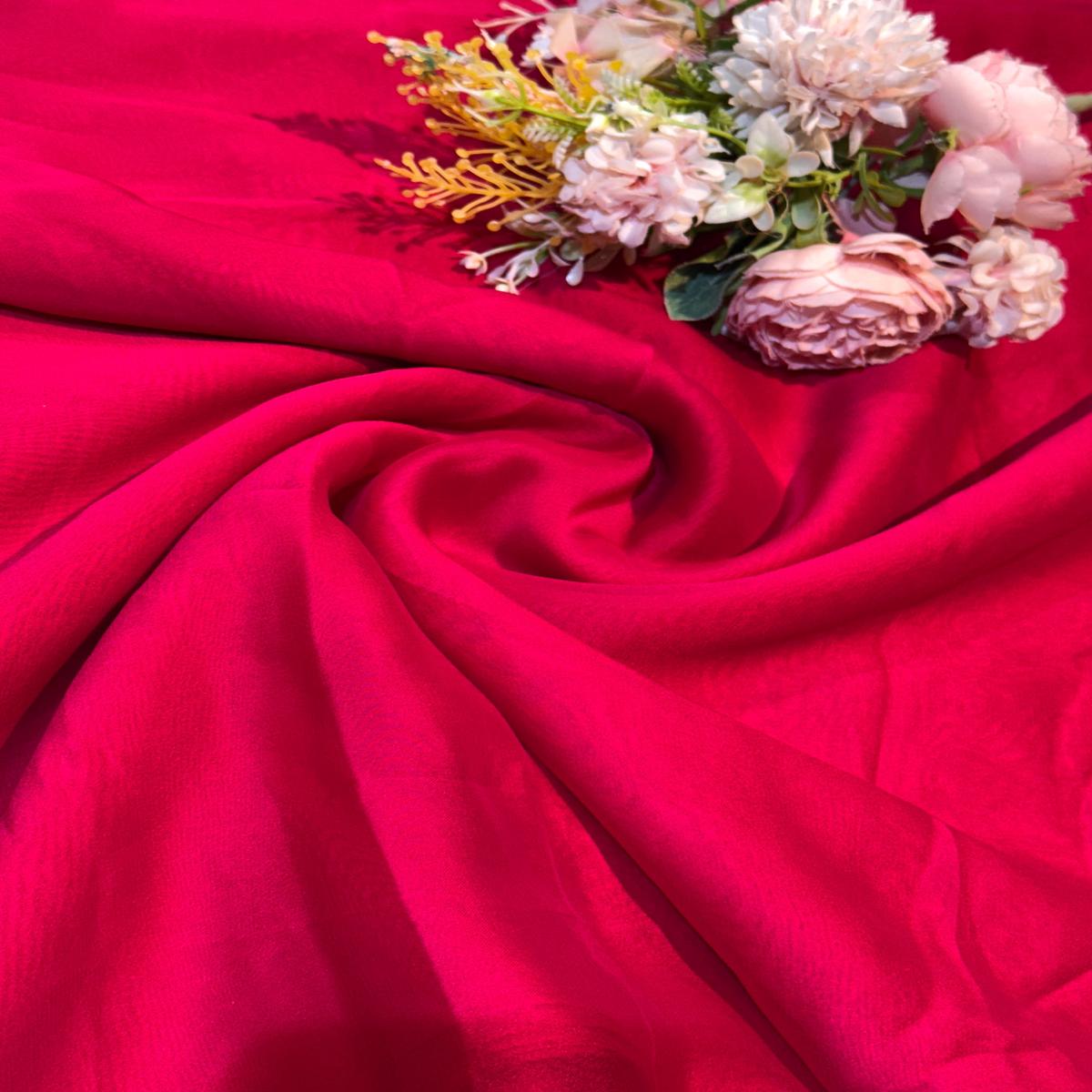 (Precut of 0.80 Meter) Two Tone Magenta Shaded Georgette 44 inch width