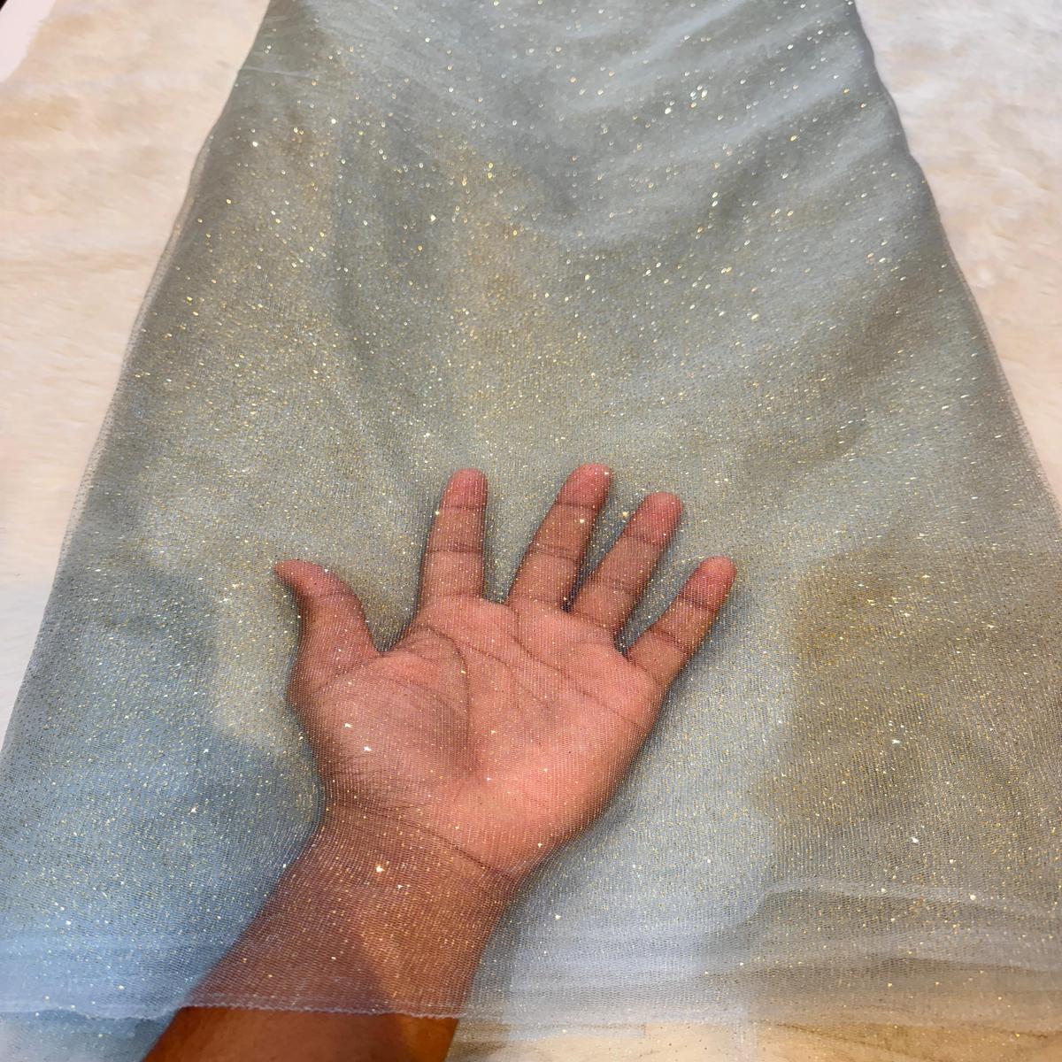 (Wholesale Pack of 10 Meter ) Imported Sparkle Nets 54 inch width Glitter - A