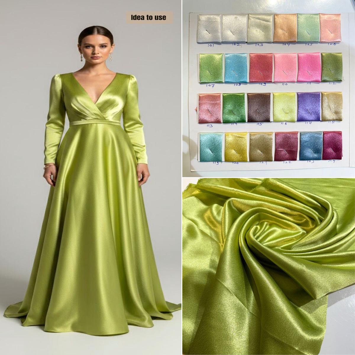 ( Wholesale Pack Of 20 meter- Dispatch After 7 days ) Apple Satin Textured Solid Colors 44 inch width For Dress Lining Purpose