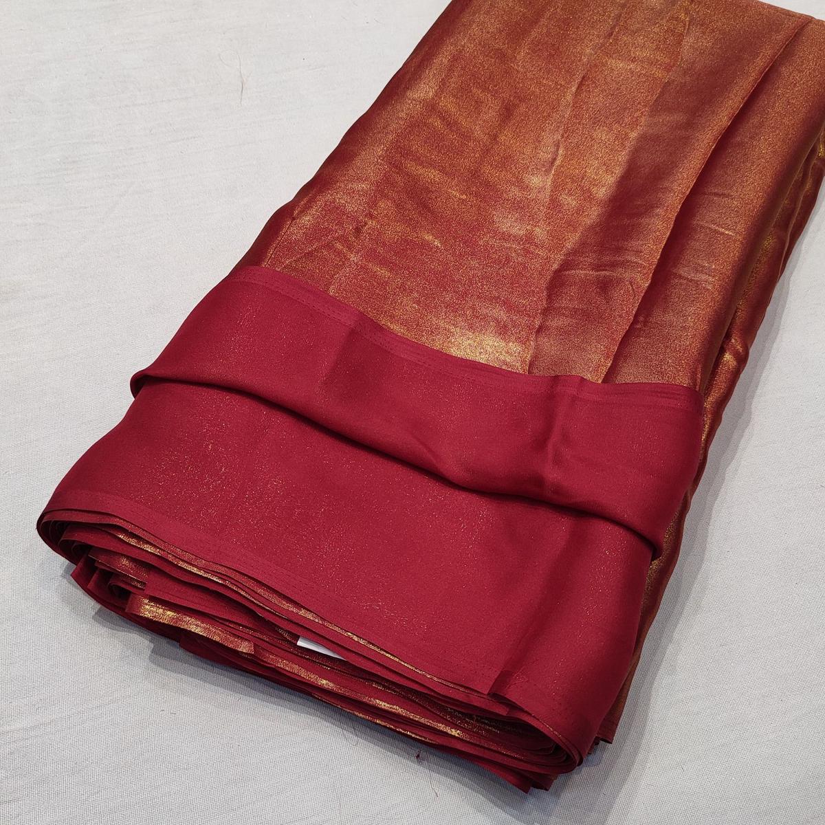 (Wholesale Pack of 20 meter) Superflowy Satin Georgette Shimmer Foil 44 inch width - E