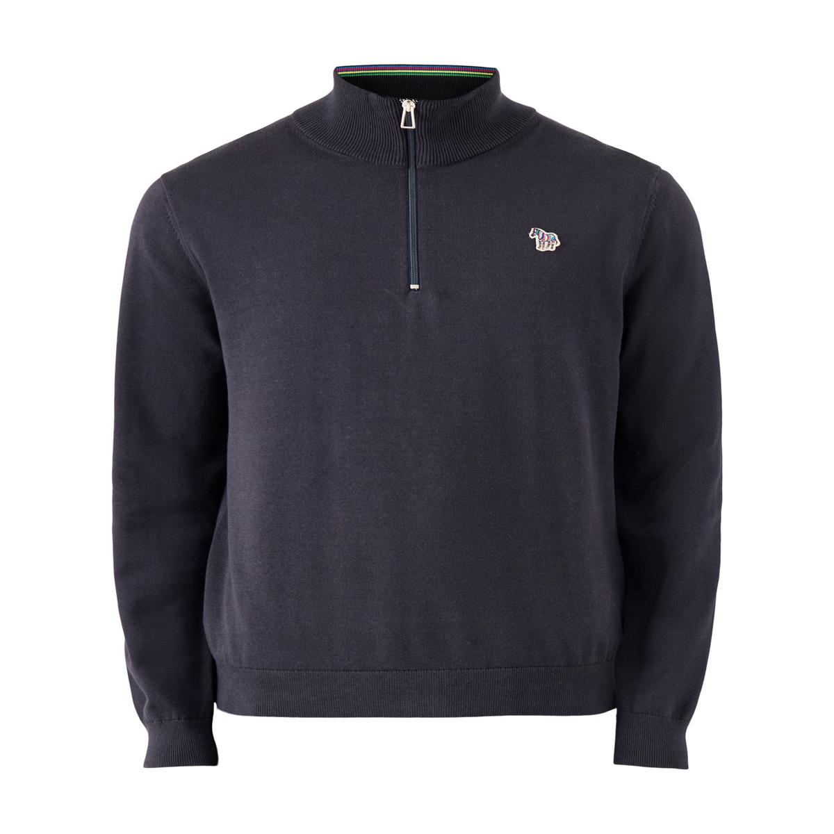 Zebra Half Zip Knit Blue
