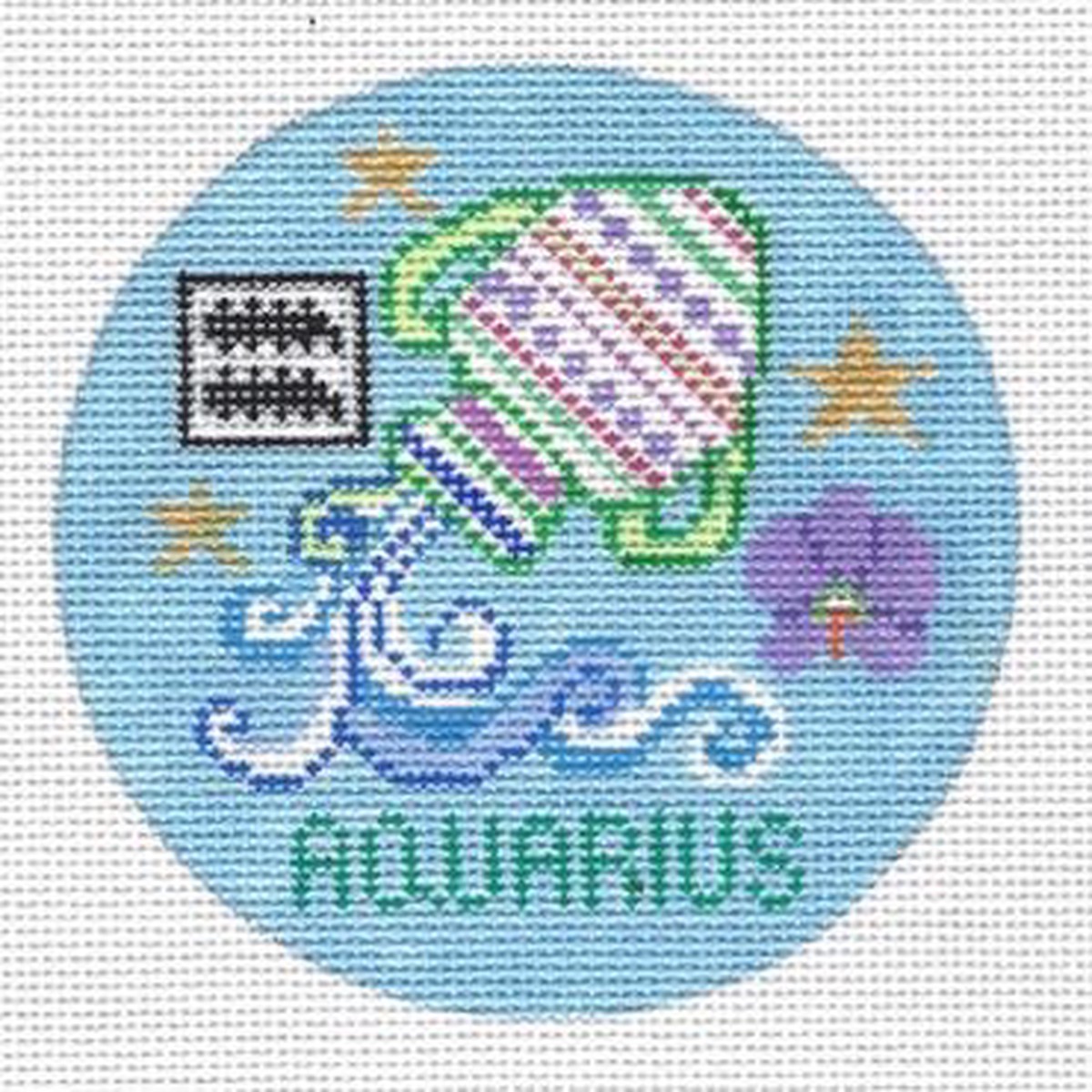 Aquarius Zodiac Ornament Canvas