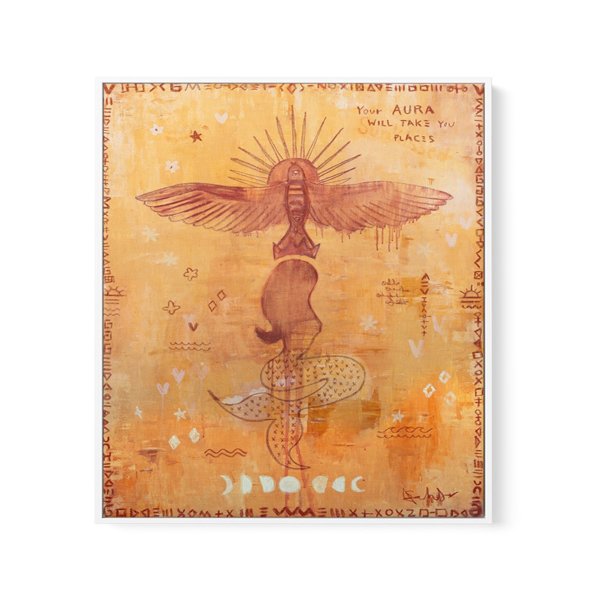 Your Aura Will Take you Places by Jackie Green | Framed Canvas Art Print