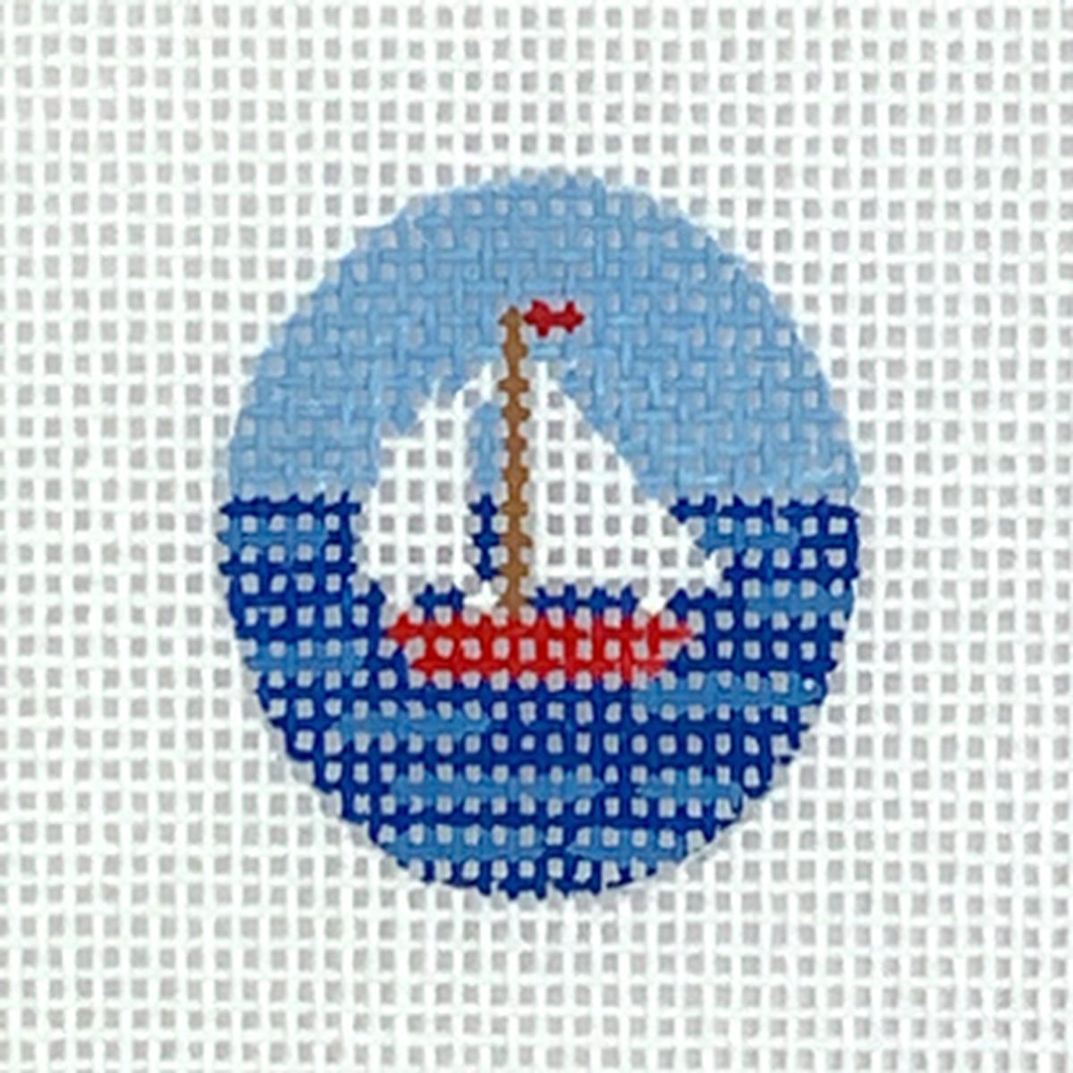 1.25" Round Insert Sailboat on Water